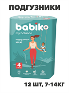 Подгузники BABIKO My Balance 4 12шт 7-14кг, n3960-540209 n3960-540209