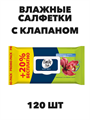 Влажные салфетки Emily Style, "Райские цветы", с клапаном 120 шт. - фото 14249